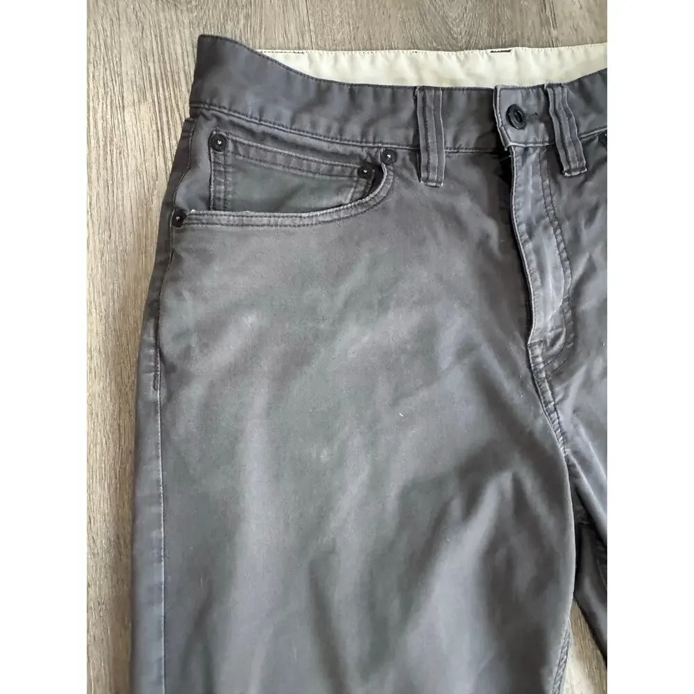 prAna Men’s 32 Charcoal Gray Stretch 5 Pocket Pants Hiking Outdoor